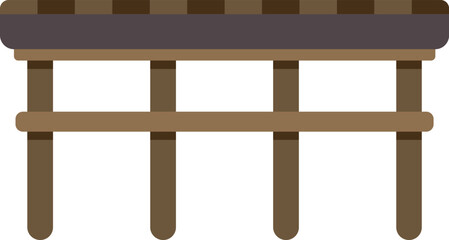 Simple vector illustration of a wooden pier isolated on a white background