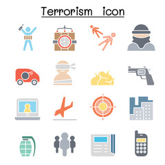 Terrorism icon in thin line style