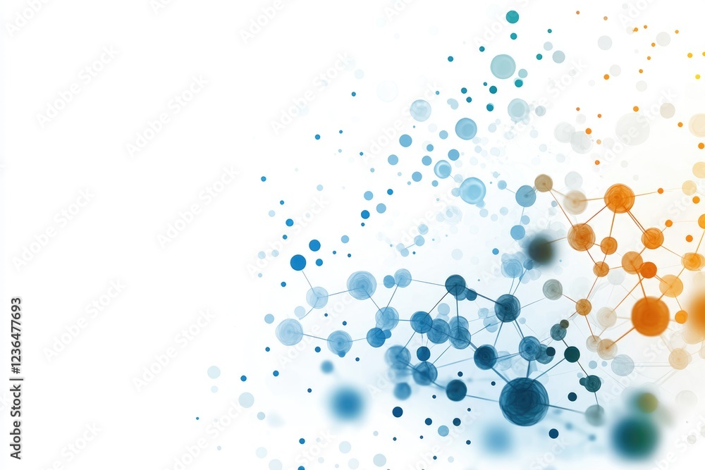 Aufkleber scientific visualization of molecular structures laboratory setting abstract art colorful environmen