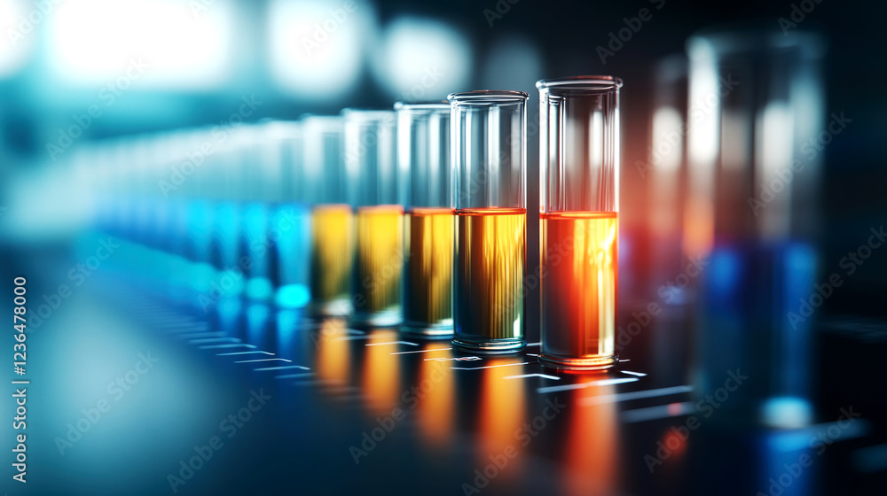 Aufkleber scientific experimentation in a laboratory colorful test tubes display visual content innovative env