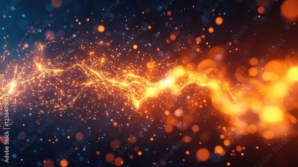 Aufkleber dynamic scientific visualization of electric currents digital environment abstract content futuristi