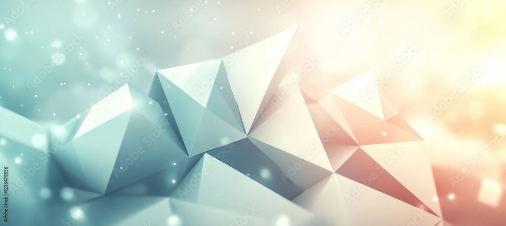 Poster abstract background, light blue connected mesh with an abstract wave pattern, polygonal network.