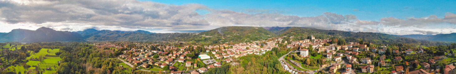 Breathtaking aerial view of Tuscany’s Devil’s Bridge amidst lush greenery and rivers