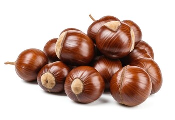 Obraz premium Chestnut on white background Close up Vaslui, Romania
