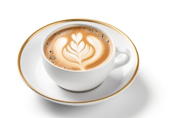 Coffee Cup on White Background Close up New York USA