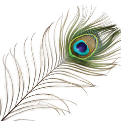 Vibrant Peacock Feather Detailed Closeup Exotic Bird Plume