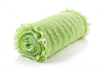 Fresh angular loofah on white background