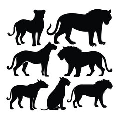 Tigers vector silhouettes art-10