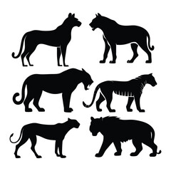 Tigers vector silhouettes art-3
