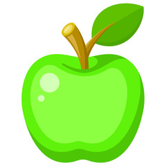 Flat Green Apple Icon