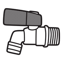 simple black and white short water tap image