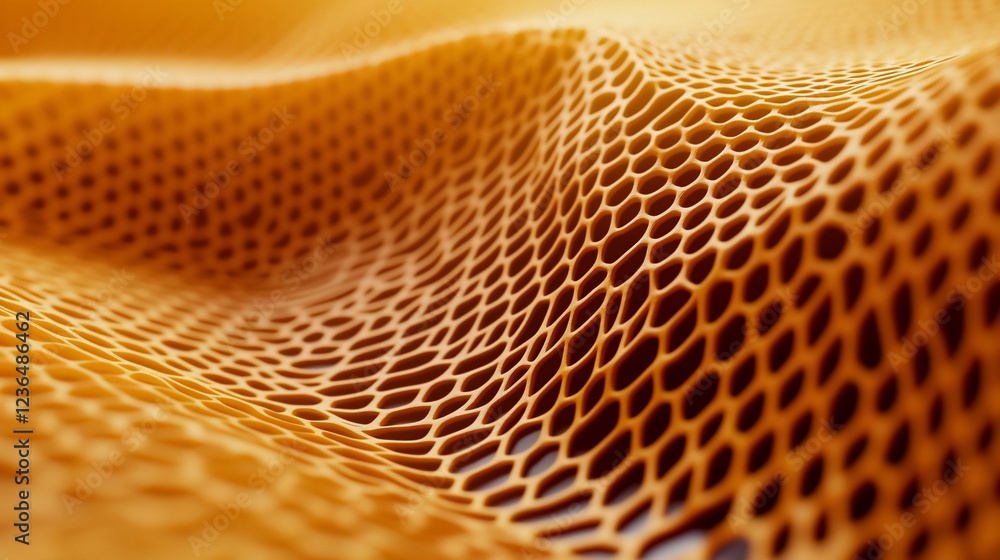 Poster abstract orange mesh surface with a wavy pattern for a modern design background