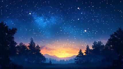 Obraz premium sunrise moment will change the blue night 