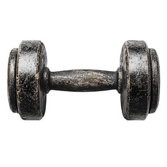Powerful Close-Up of a Dumbbell Isolated on Transparent Background for Fitness and Modern Workout Equipment Design Concepts
