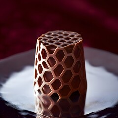 Innovative 3D-printed desserts featuring intricate geometric designs and precise details, combining modern technology with gourmet artistry.