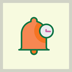 Notification Bell Icon with a Clock Symbol Indicating Upcoming or Scheduled Alerts