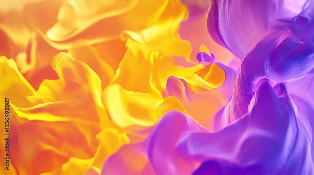 Poster abstract flowing waves with vibrant colors creating a dynamic background