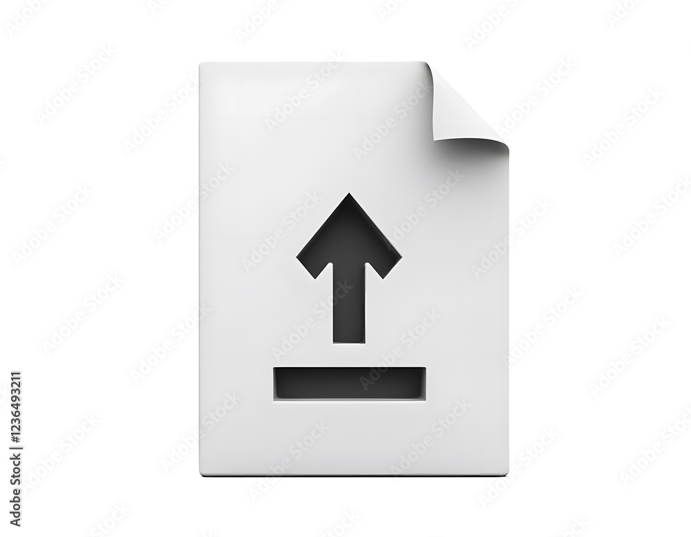 Poster upload icon: 3d render of a simple upload symbol