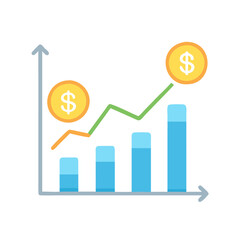business graph with arrow