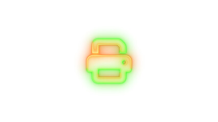 Camera icon glowing neon brown green gradient color