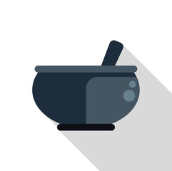 Mortar and pestle used for grinding and mixing ingredients, representing cooking, pharmacy, or laboratory work