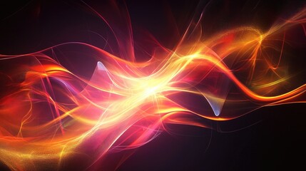Abstract fiery energy swirls, dark background, cosmic energy flow, ideal for tech or design