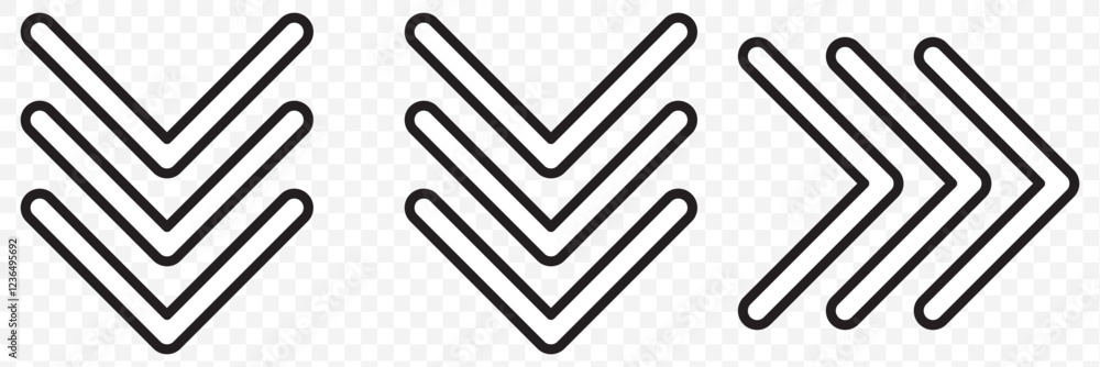 Aufkleber swipe icon set. swipe up arrow icons. arrow buttons for social media. scroll pictogram. web icons. v