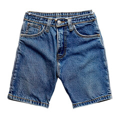 Casual Pair of Blue Jean Shorts Isolated on Transparent Background for Trendy Fashion and Lifestyle Design Concepts