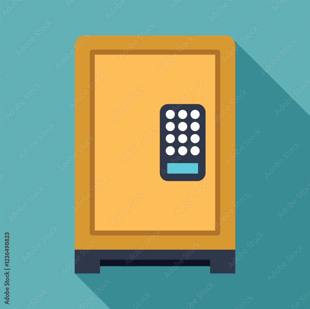 Aufkleber secure storage solution featuring a keypad lock on a hotel room safe for protecting valuables