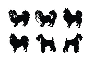 Illustration of dog breed silhouettes in vector