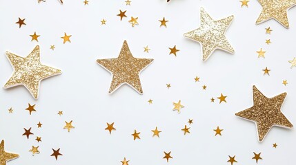 Shiny Star Stickers on White