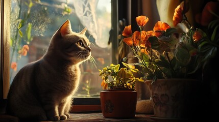 cat on window