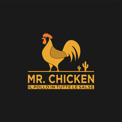 Rooster animal logo design vector