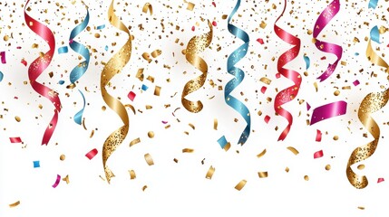 Celebration Confetti and Ribbons Festive Design