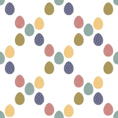 Simple pattern. Easter-themed patterns with symbols like eggs, bunnies, and flowers. Bright colors and cheerful details make them perfect for gift wrapping, cards, packaging, or decor. Great for Easte