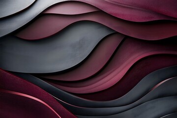 Fototapeta premium Abstract Waves of Textured Leather in Deep Tones and Curves