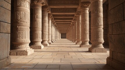 Majestic Ancient Pillars in Historic Architectural Structure