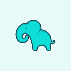 cute elephant illustration logo design