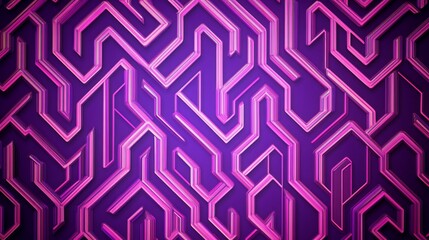 Abstract purple background with pink geometric lines forming a maze pattern