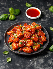 Crispy Sesame Chicken with a sticky asian sauce