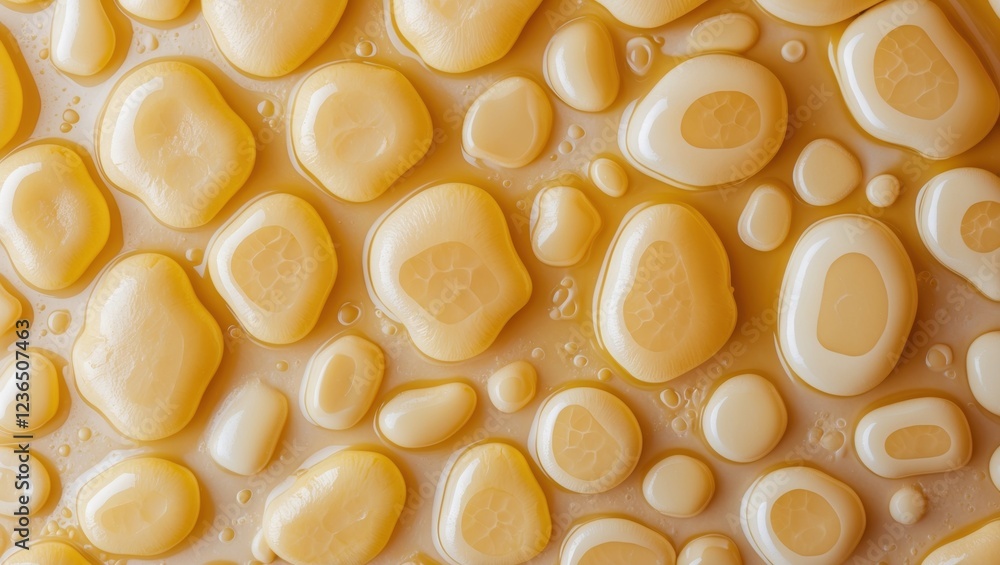 Aufkleber abstract background of yellow bubbles on a surface with texture