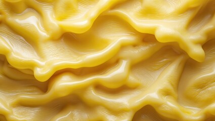 Creamy Yellow Texture with Smooth Waves and Glossy Finish