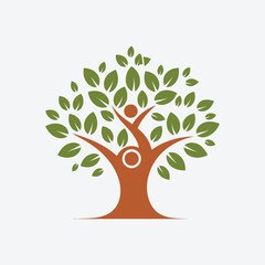 Obraz premium abstract tree with green leaves