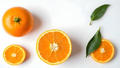 Orange fruit isolated on a white background.