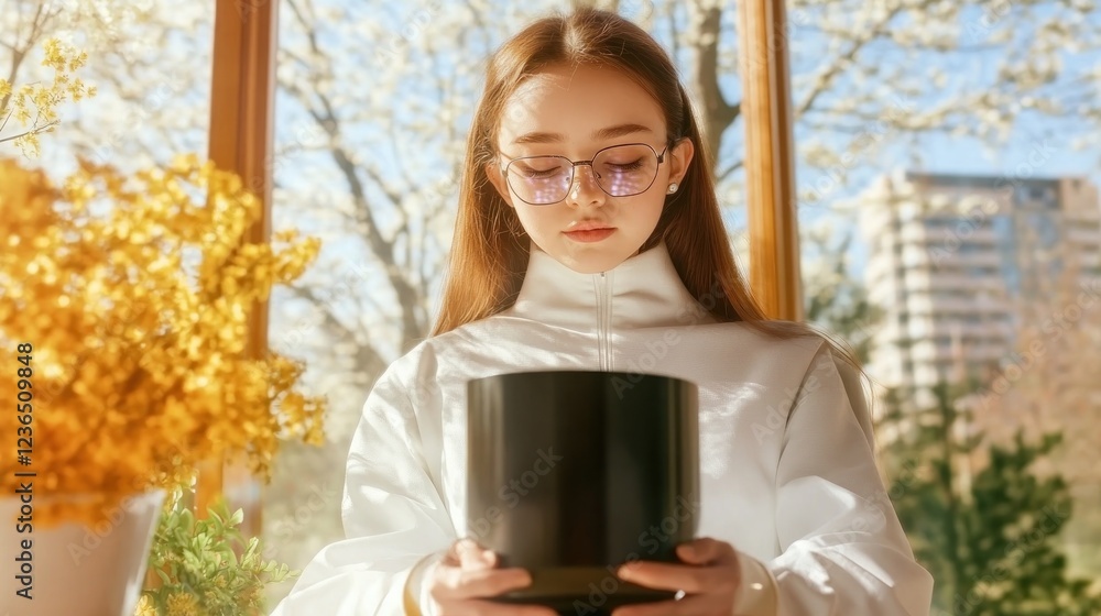 Poster explore advanced online tutoring with engaging holographic lessons, where students learn remotely th