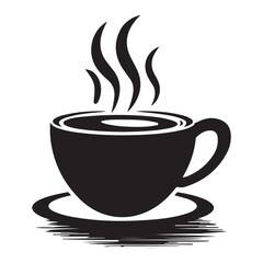 set of vector COFFEE CUP silhouette