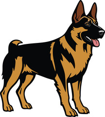 Belgian Malinois dog mascot logo design concept vector illustration white background