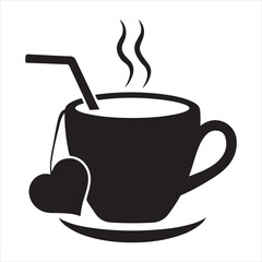 set of vector COFFEE CUP silhouette