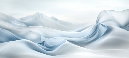 Fototapeta premium Abstract Minimalist Background, Flowing Waves Of Pastel Blue, Creating Tranquility and Softness
