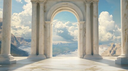 Fototapeta premium Doorway to heaven Conceptual design